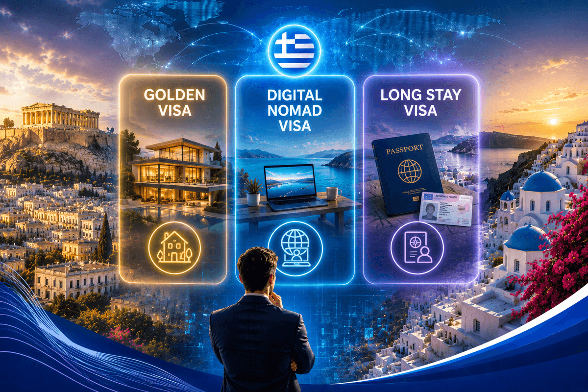 Greece Golden Visa, Digital Nomad Visa & Type-D Long-Stay Visa 2026 Complete Guide | Requirements, Fees & Application Process