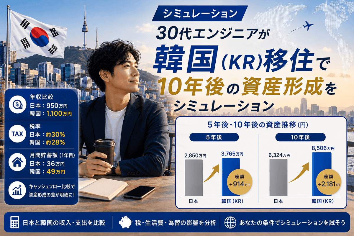 Simulation of Asset Formation for a 30s Engineer Moving to South Korea in 10 Years