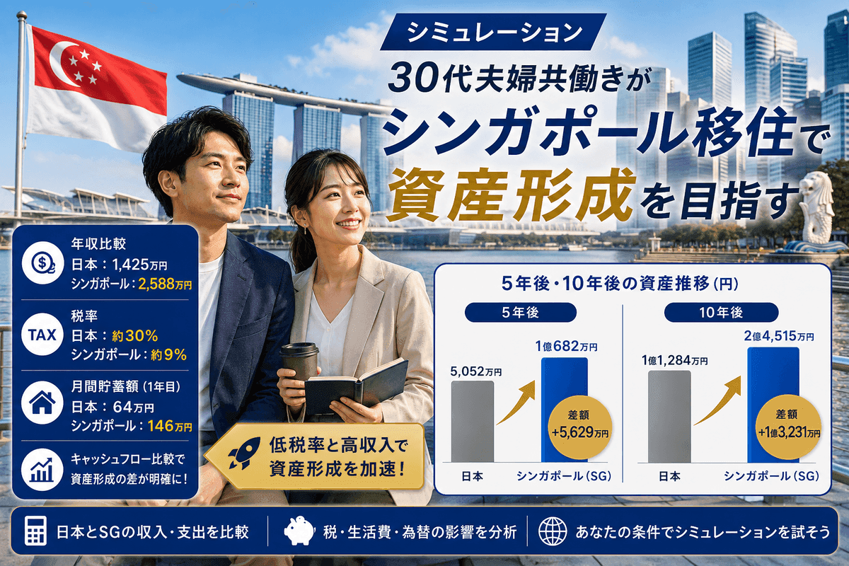 Simulation: 30s Dual-Income Couple Aiming for Asset Building by Moving to Singapore